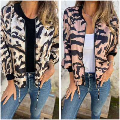 Zelda™ | Giacca Bomber con Zip e Stampa Zebra