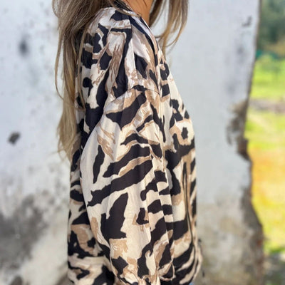 Zelda™ | Giacca Bomber con Zip e Stampa Zebra